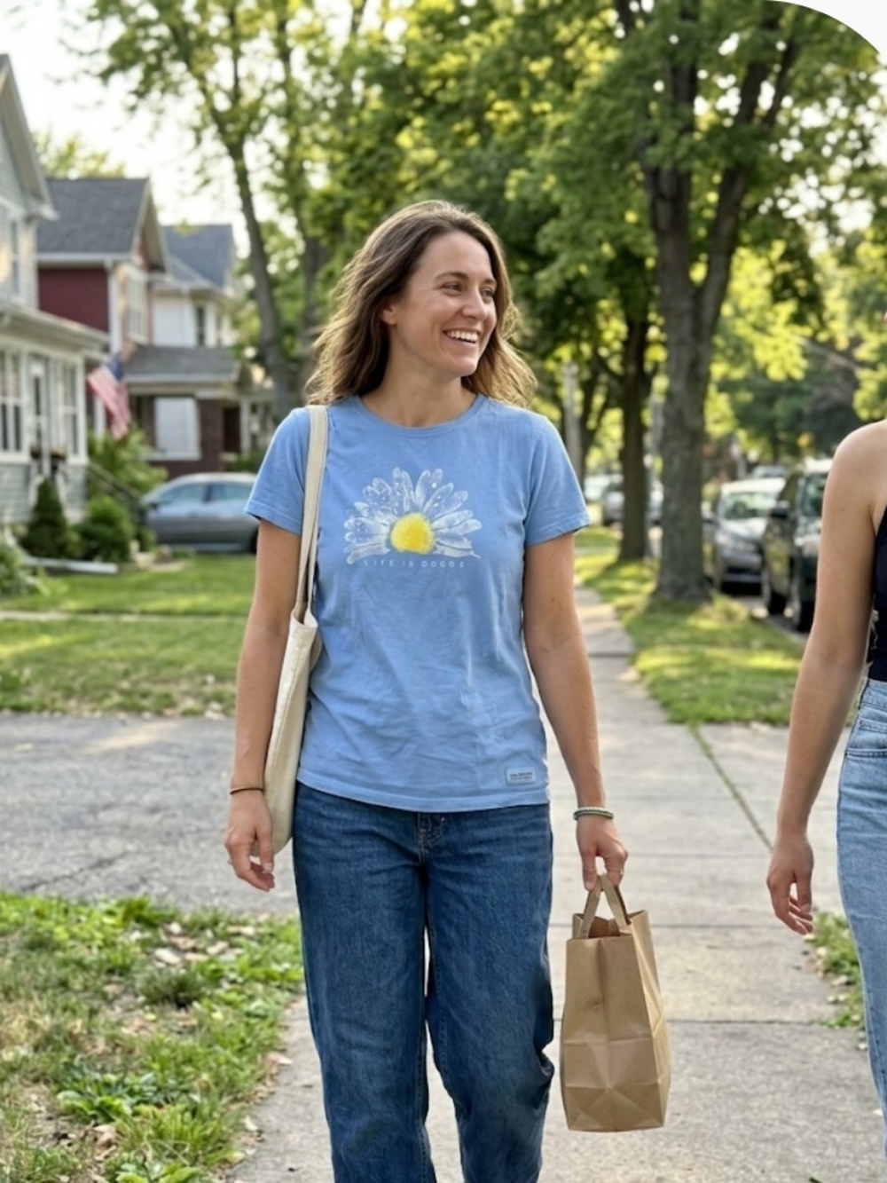 Life Is Good Light Blue Daisy Graphic Tee